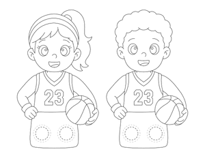 Basketball Player Two Finger Puppet Craft Template