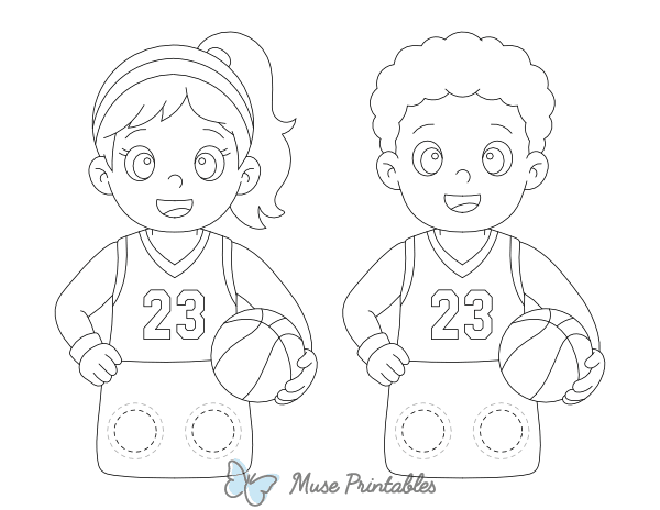 Basketball Player Two Finger Puppet Craft Template