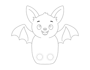 Bat Two Finger Puppet Craft Template Printable