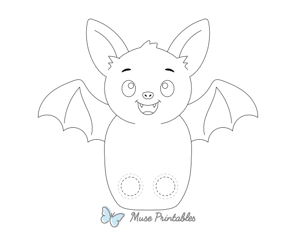 Bat Two Finger Puppet Craft Template