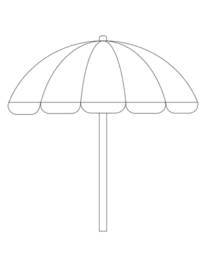 Beach Umbrella Outline Craft Template Printable
