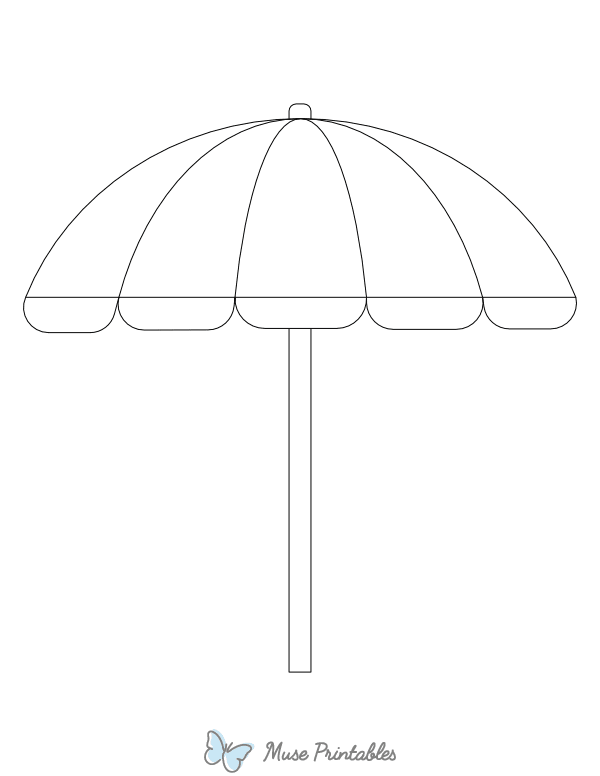 Beach Umbrella Outline Craft Template