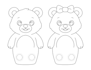 Bear Two Finger Puppet Craft Template Printable