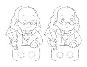 Benjamin Franklin Two Finger Puppet Craft Template
