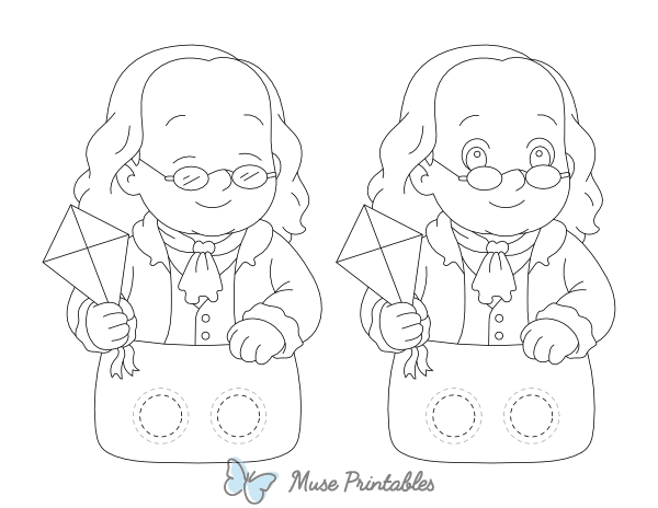 Benjamin Franklin Two Finger Puppet Craft Template