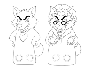 Big Bad Wolf Two Finger Puppet Craft Template Printable