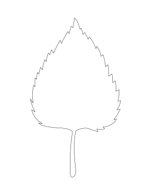 Birch Leaf Shape Outline Craft Template Printable