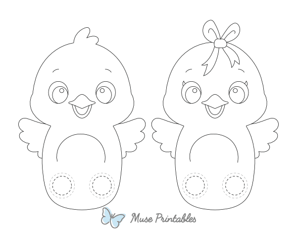 Bird Two Finger Puppet Craft Template