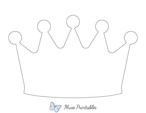 Birthday Crown Shape Outline Craft Template
