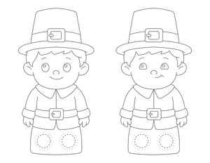 Boy Pilgrim Two Finger Puppet Craft Template Printable