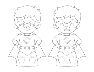 Boy Superhero Two Finger Puppet Craft Template Printable