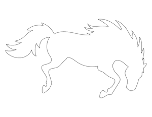 Bucking Horse Shape Outline Craft Template Printable