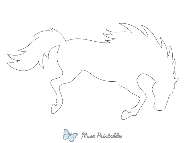 Bucking Horse Shape Outline Craft Template