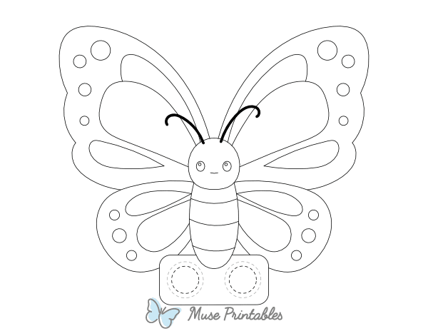 Butterfly Two Finger Puppet Craft Template