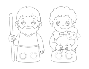 Cain and Abel Two Finger Puppet Craft Template