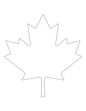 Canadian Maple Leaf Shape Outline Craft Template Printable