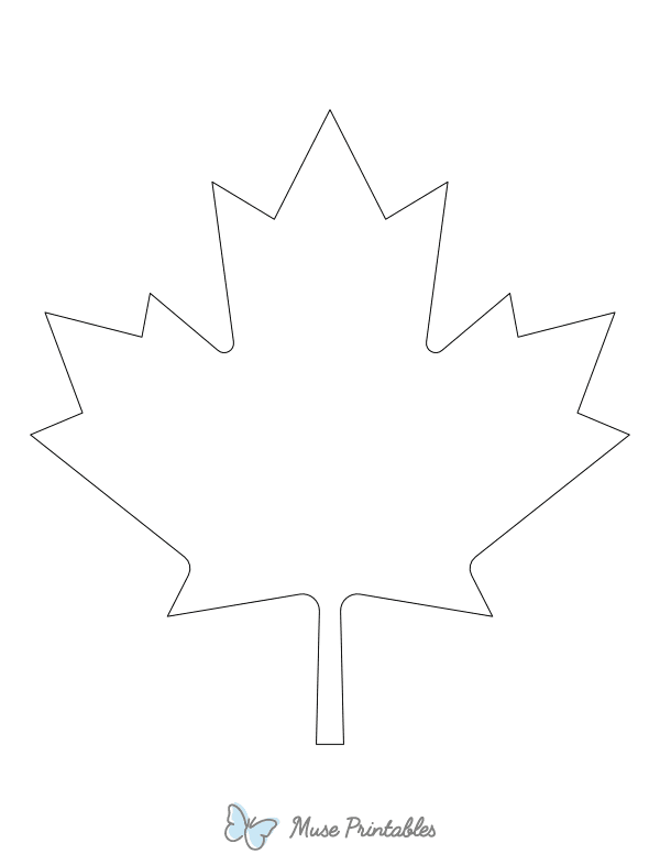 Canadian Maple Leaf Shape Outline Craft Template