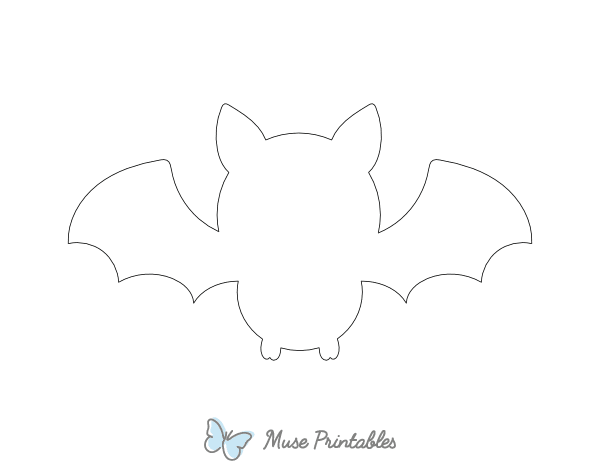 Cartoon Bat Shape Outline Craft Template