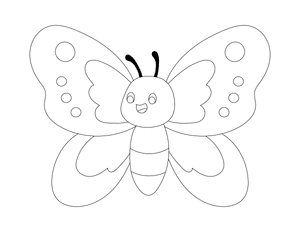 Cartoon Butterfly Outline Craft Template Printable