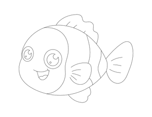 Cartoon Fish Outline Craft Template Printable