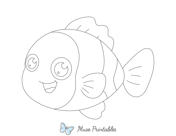 Cartoon Fish Outline Craft Template Printable