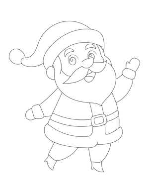 Cartoon Santa Claus Outline Craft Template
