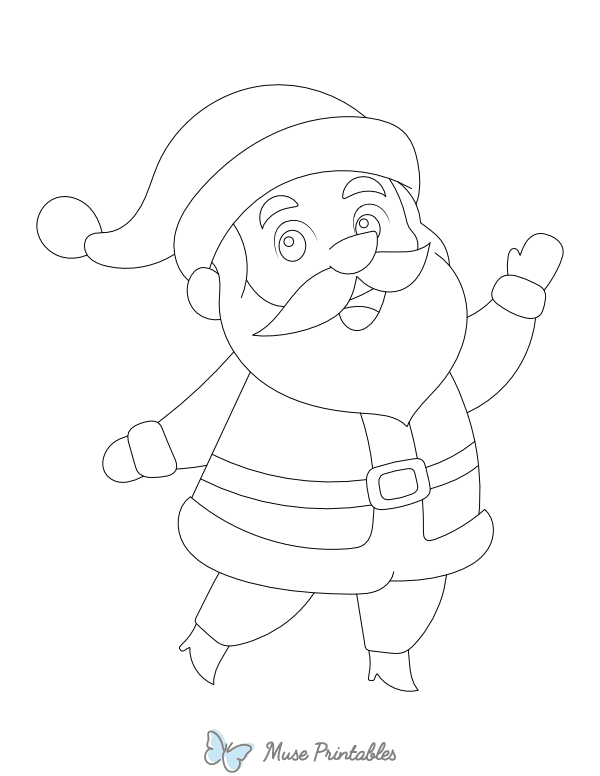 Cartoon Santa Claus Outline Craft Template