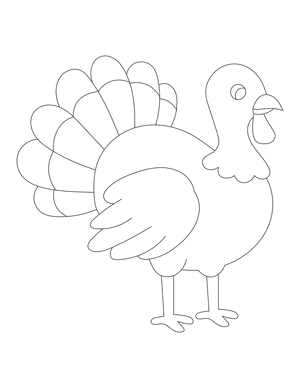 Cartoon Turkey Outline Craft Template