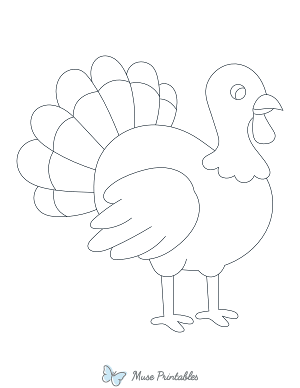 Cartoon Turkey Outline Craft Template