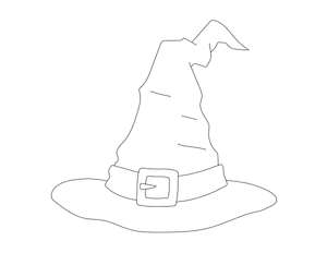 Cartoon Witch Hat Outline Craft Template Printable