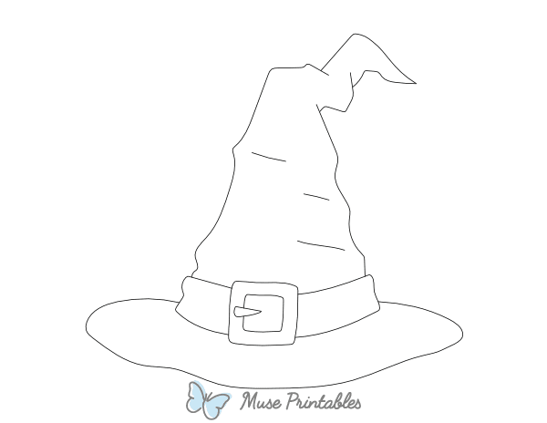 Cartoon Witch Hat Outline Craft Template Printable