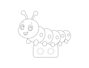 Caterpillar Two Finger Puppet Craft Template