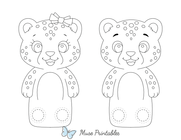 Cheetah Two Finger Puppet Craft Template