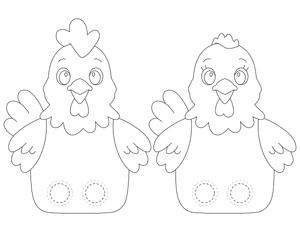 Chicken Two Finger Puppet Craft Template Printable