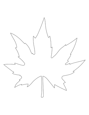 Chinar Leaf Shape Outline Craft Template Printable