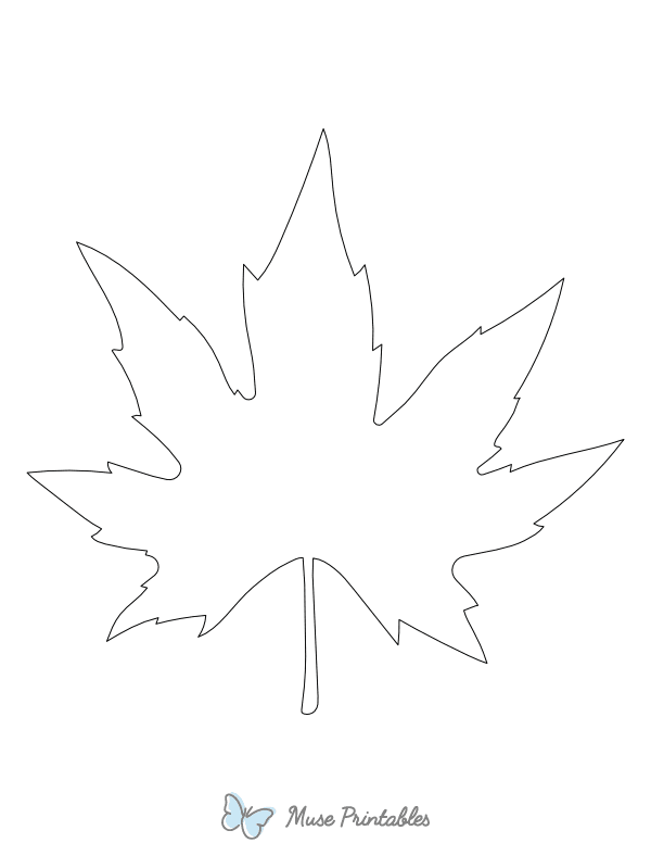 Chinar Leaf Shape Outline Craft Template