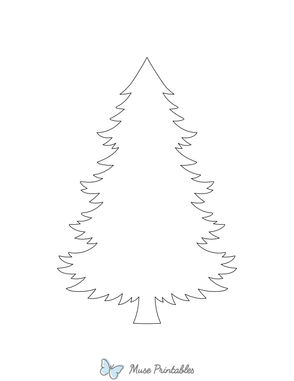 Christmas Tree Shape Outline Craft Template