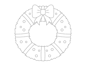 Christmas Wreath Outline Craft Template Printable