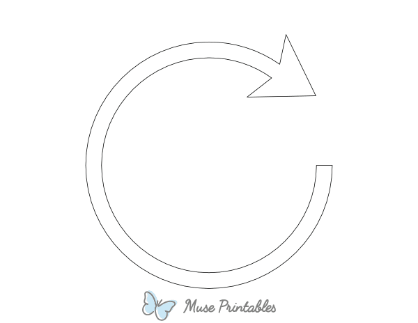 Circular Arrow Shape Outline Craft Template