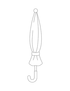Closed Umbrella Outline Craft Template Printable