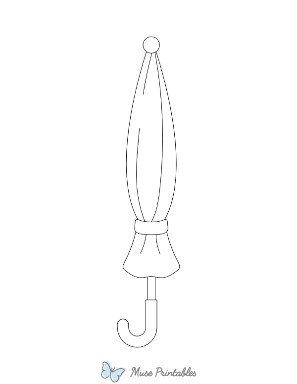 Closed Umbrella Outline Craft Template Printable