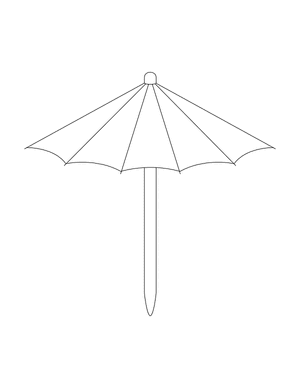 Cocktail Umbrella Outline Craft Template Printable