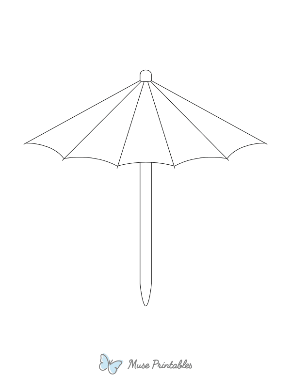 Cocktail Umbrella Outline Craft Template Printable