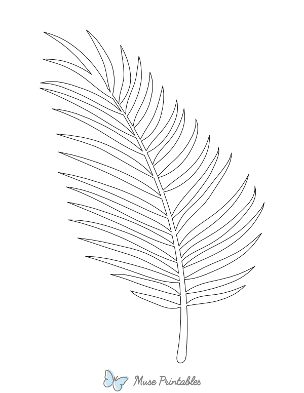 Coconut Leaf Shape Outline Craft Template