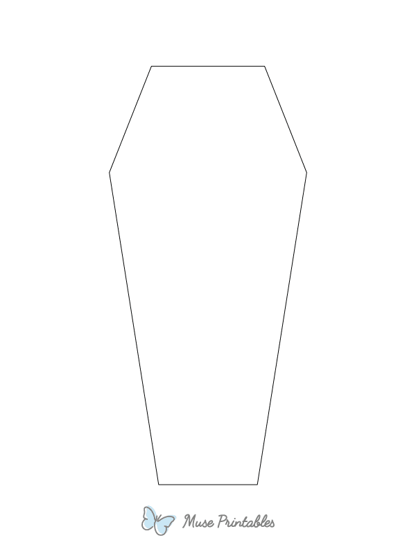 Coffin Shape Outline Craft Template