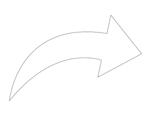 Curved Arrow Shape Outline Craft Template Printable