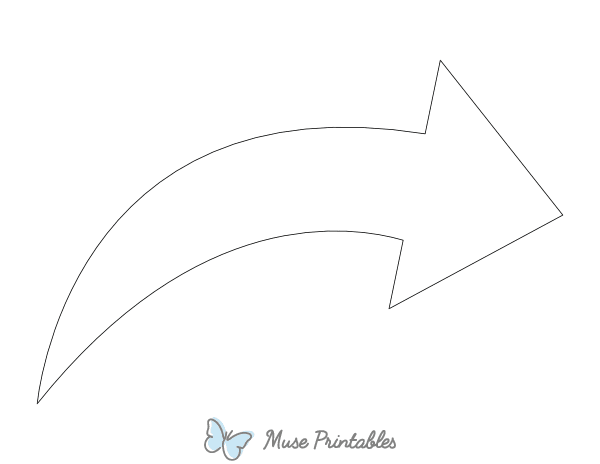 Curved Arrow Shape Outline Craft Template
