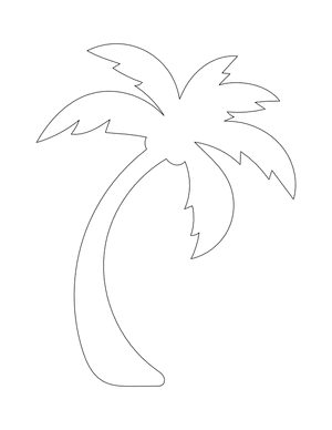 Curved Palm Tree Shape Outline Craft Template Printable