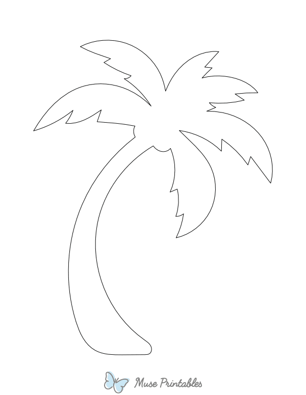 Curved Palm Tree Shape Outline Craft Template Printable