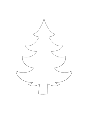 Curvy Christmas Tree Shape Outline Craft Template Printable